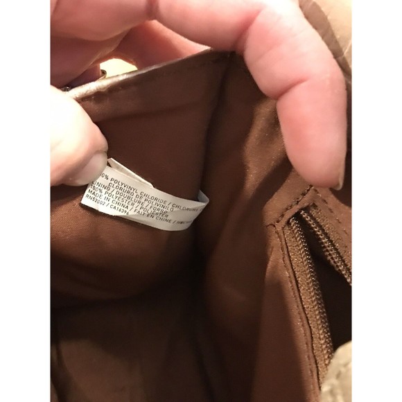 Liz Clairborne Stylish Small Gold Faux Crocodile Handbag Purse Gently Used! - Picture 7 of 9